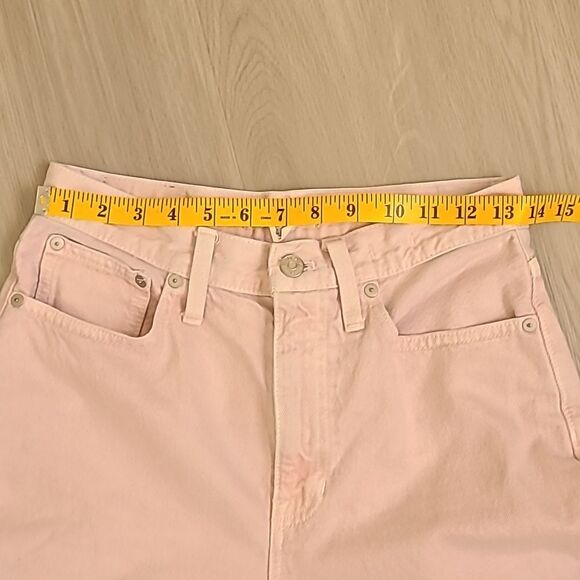 Madewell Pink Baggy Straight Jeans: Garment Dyed Edition women's size 26 - Picture 3 of 8
